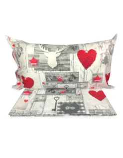 COPRIPIUMINO tirolese TIROLO PATCHWORK con CUSCINO ARREDO TIRPTCH