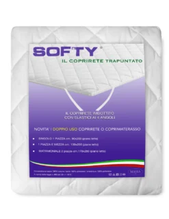 COPRIRETE TRAPUNTATO SOFTY © in cotone DOPPIO uso COPRIMATERASSO