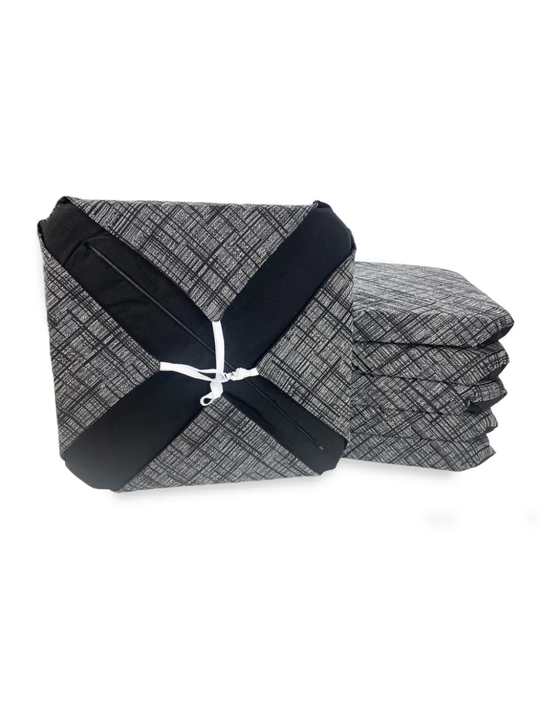 COPRISEDIA con ALI tinta unita IN TESSUTO Jacquard MODERN Nero