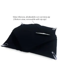 COPRISEDIA con ALI tinta unita IN TESSUTO Jacquard MODERN Nero