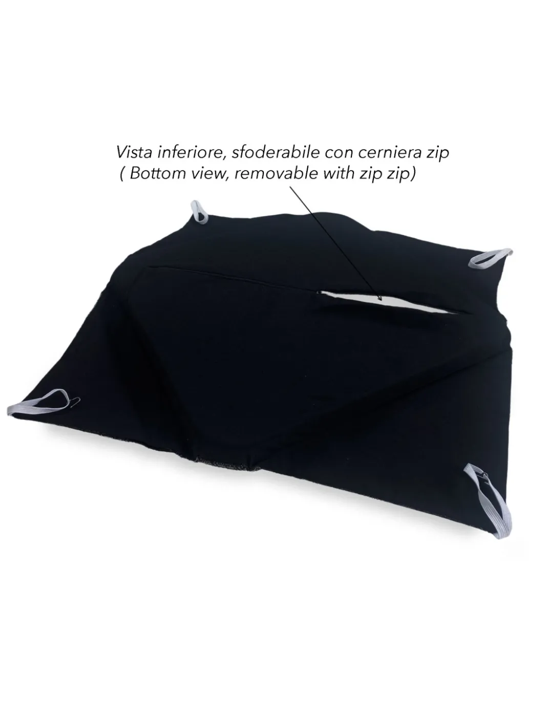 COPRISEDIA con ALI tinta unita IN TESSUTO Jacquard MODERN Nero