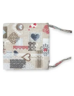 COPRISEDIA morbidone TESSUTO LONETA Tirolese SHABBY Rosso CUSCINO SEDIA sfoderabile