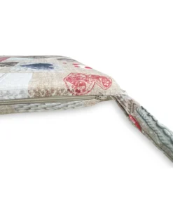 COPRISEDIA morbidone TESSUTO LONETA Tirolese SHABBY Rosso CUSCINO SEDIA sfoderabile