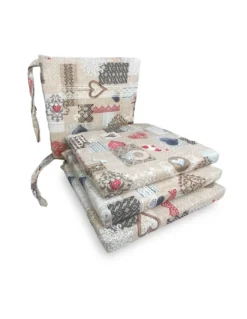 COPRISEDIA morbidone TESSUTO LONETA Tirolese SHABBY Rosso CUSCINO SEDIA sfoderabile