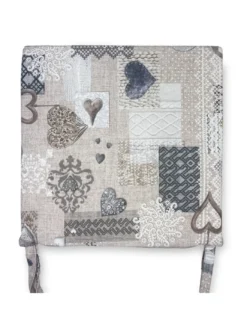 COPRISEDIA morbidone TESSUTO LONETA Tirolese SHABBY Beige CUSCINO SEDIA sfoderabile