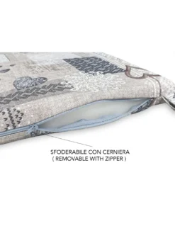 COPRISEDIA morbidone TESSUTO LONETA Tirolese SHABBY Beige CUSCINO SEDIA sfoderabile