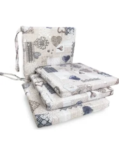 COPRISEDIA morbidone TESSUTO LONETA Tirolese SHABBY Beige CUSCINO SEDIA sfoderabile