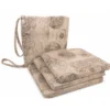 Coprisedia 40x40 Sfoderabile Stampa Mondo Marrone, Cuscino Sedia con Lacci in Loneta Made in Italy