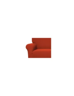 Copriseduta Divano New York Arancio - Tessuto Elasticizzato a Costine Antipilling - Made in Italy