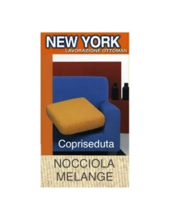 Copriseduta Divano New York Nocciola Melange - Tessuto Elasticizzato a Costine Antipilling - Made in Italy