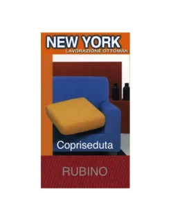 Copriseduta Divano New York Rubino - Tessuto Elasticizzato a Costine Antipilling - Made in Italy