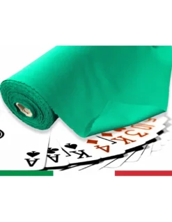 COPRITAVOLO PANNO QUEEN GIOCO CARTE POKER IN LANA VERDE A METRO SU MISURA H.cm. 150 CON OLOGRAMMA a metro