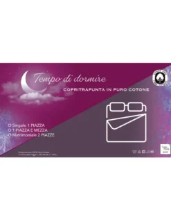 Copritrapunta in Cotone Tinta Unita Verde Scuro Tempo di Dormire - Morbido, Traspirante, Chiusura Clic-Clac - Made in Italy