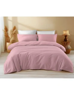 Copritrapunta in Cotone Tinta Unita Rosa Tempo di Dormire - Morbido, Traspirante, Chiusura Clic-Clac - Made in Italy