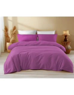 Copritrapunta in Cotone Tinta Unita Fucsia Tempo di Dormire - Morbido, Traspirante, Chiusura Clic-Clac - Made in Italy