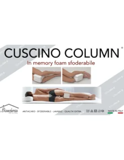 CUSCINO COLUMN © supporto GAMBE ginocchia in MEMORY per spina dorsale e gravidanza Made In Italy