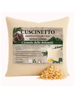 Cuscino in Pino Cembro Dolomiti - Profumo Naturale Rilassante - Cotone Grezzo - Per Divano, Letto, Viaggio - Made in Italy
