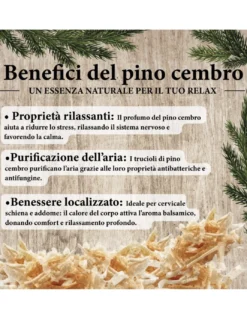 Cuscino in Pino Cembro Dolomiti - Profumo Naturale Rilassante - Cotone Grezzo - Per Divano, Letto, Viaggio - Made in Italy