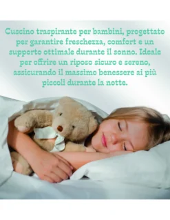 Cuscino Lettino Bambino 40x60 cm, Traspirante, Anallergico, Antiacaro, Cotone 100% Made in Italy, Morbido e Sicuro per Neonati