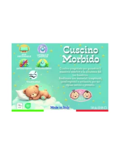 Cuscino Lettino Bambino 40x60 cm, Traspirante, Anallergico, Antiacaro, Cotone 100% Made in Italy, Morbido e Sicuro per Neonati