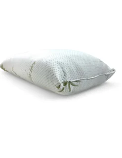 Cuscino Letto Aloe Vera con Federa Anallergica, Antibatterico, Antiacaro, Imbottitura in Fibre e Cotone, 42x72cm, Spessore 20cm