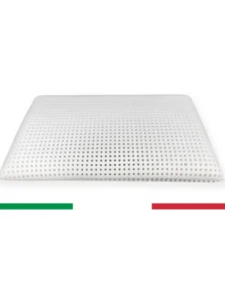 Cuscino viscoelastico Latticel 100, traspirante e anatomico con memoria di forma - Ipoallergenico e morbido, bianco, 45 x 75 cm