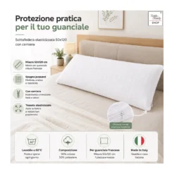Federa Sottofedera Elasticizzata 50x120 con Cerniera – Misura Francese in Spugna Jacquard Made in Italy