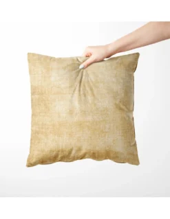 Federe per Cuscino ARREDO VELVET OCRA in Morbido tessuto Vellutato Antimacchia cm. 40 - 50 - 60 Made in Italy