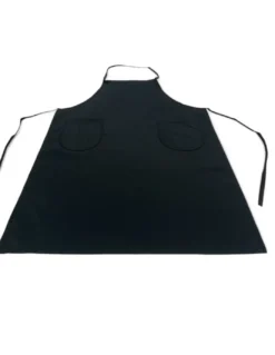 Grembiule da Cucina Nero con Pettorina e 2 Tasche Alfio, Tessuto Drill Cotone-Poliestere, Resistente, Made in Italy
