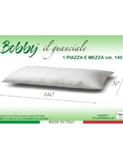 GUANCIALE BOBBY cuscino LETTO 1 PIAZZA E MEZZA lungo cm. 140 MIS. CM. 50 X 140
