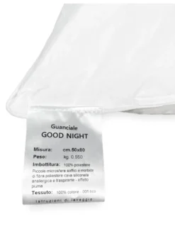 GUANCIALE cuscino ANALLERGICO EFFETTO Piuma GOOD NIGHT in Microsfere Made in Italy