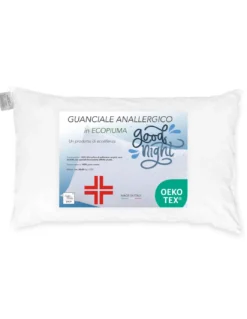 GUANCIALE cuscino ANALLERGICO EFFETTO Piuma GOOD NIGHT in Microsfere Made in Italy