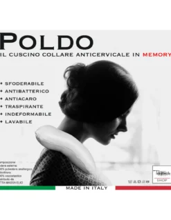 GUANCIALE CUSCINO COLLARE CERVICALE POLDO IN MEMORY DA VIAGGIO