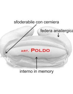 GUANCIALE CUSCINO COLLARE CERVICALE POLDO IN MEMORY DA VIAGGIO