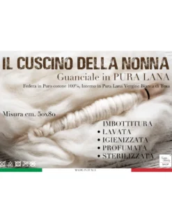 GUANCIALE cuscino della NONNA In Pura Lana Vergine Made in Italy