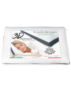 GUANCIALE cuscino MEMORY 3D con FODERA super TRASPIRANTE