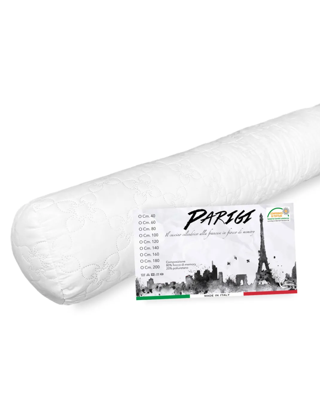 GUANCIALE cuscino PARIGI cilindrico alla FRANCESE traversino TUBOLARE lungo in 4 MISURE
