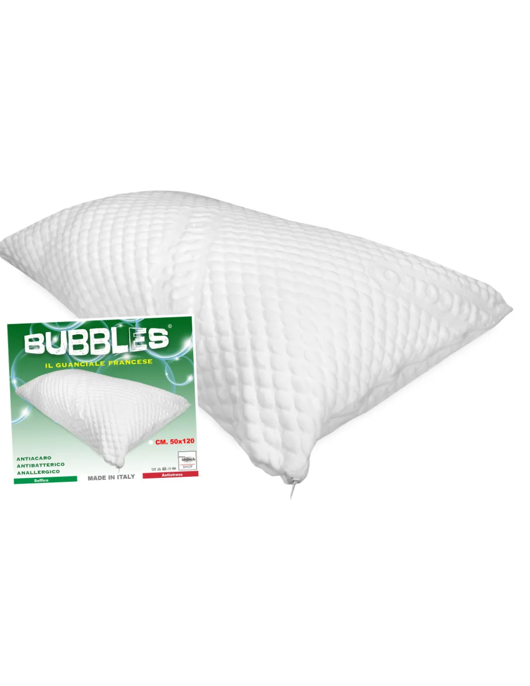 GUANCIALE letto 1 PIAZZA E MEZZA FRANCESE 1 1/2P MIS. CM. 50X120 antiacaro