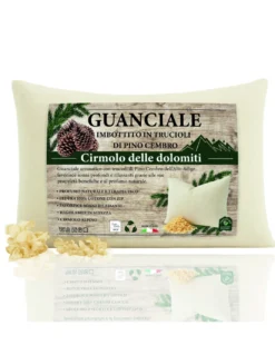 Guanciale Pino Cembro Alto Adige 50x80 - Cuscino Cirmolo Naturale Sonno Profondo - Regolabile, Cotone Grezzo, Relax
