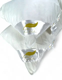 Guanciali Piume d'Autore, Set di 2 Cuscini Letto Matrimoniale Piuma d'Oca 50x80 cm, 1100g, Morbidi, Ipoallergenici e Ergonomici