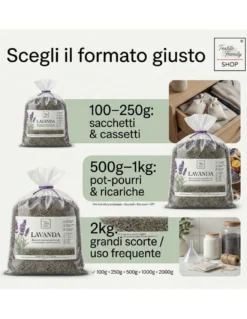 Lavanda essiccata boccioli profumati Made in Italy Tex Family – per sacchetti armadi, pot-pourri e DIY