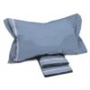 Lenzuola Matrimoniali Cotone Completo MAXI Tex Family - Design Moderno "Time" Colore Azzurro