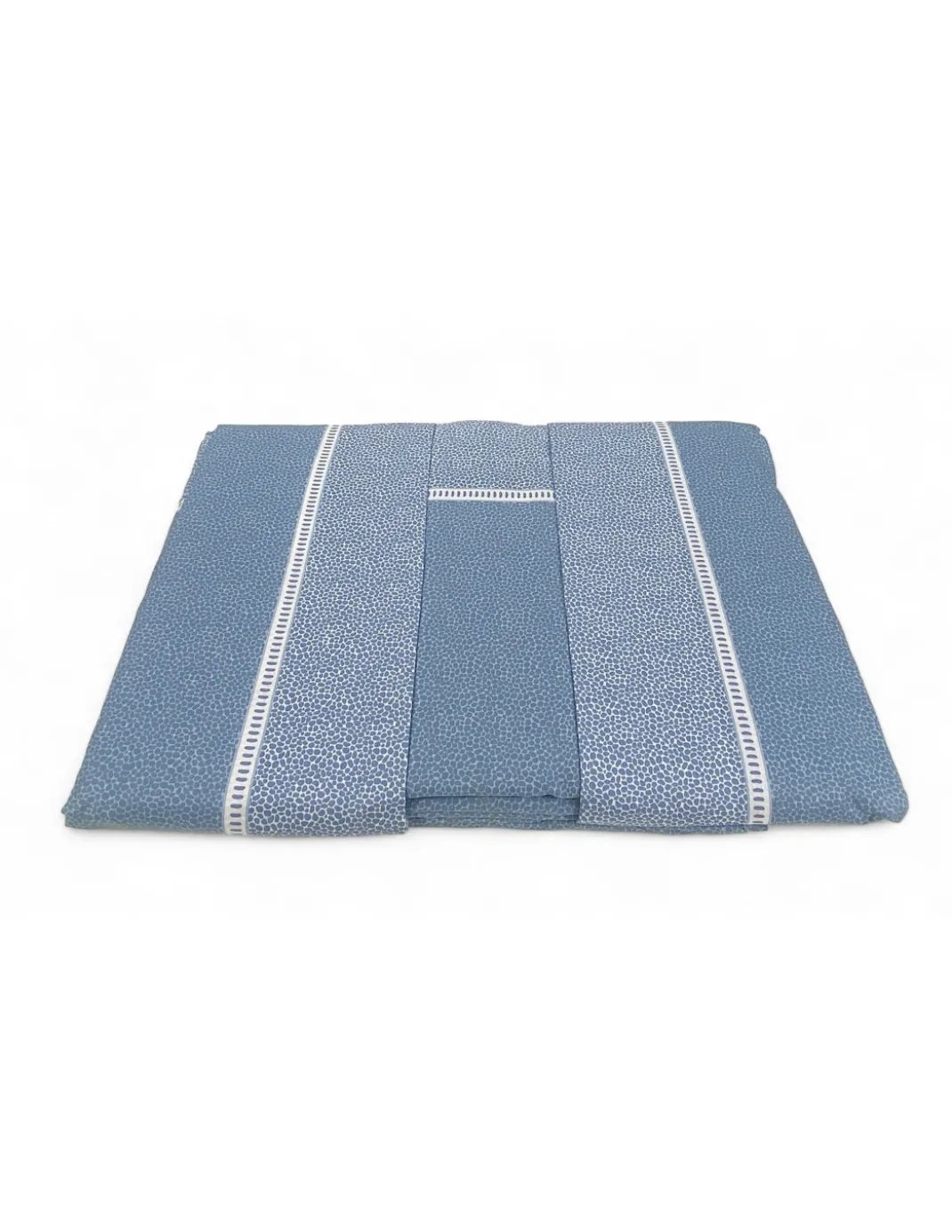 Lenzuola Matrimoniali Cotone Completo MAXI Tex Family - Design Moderno "Time" Colore Azzurro