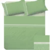 Lenzuola Matrimoniali Cotone Completo MAXI Tex Family - Design Moderno "Time" Colore Verde
