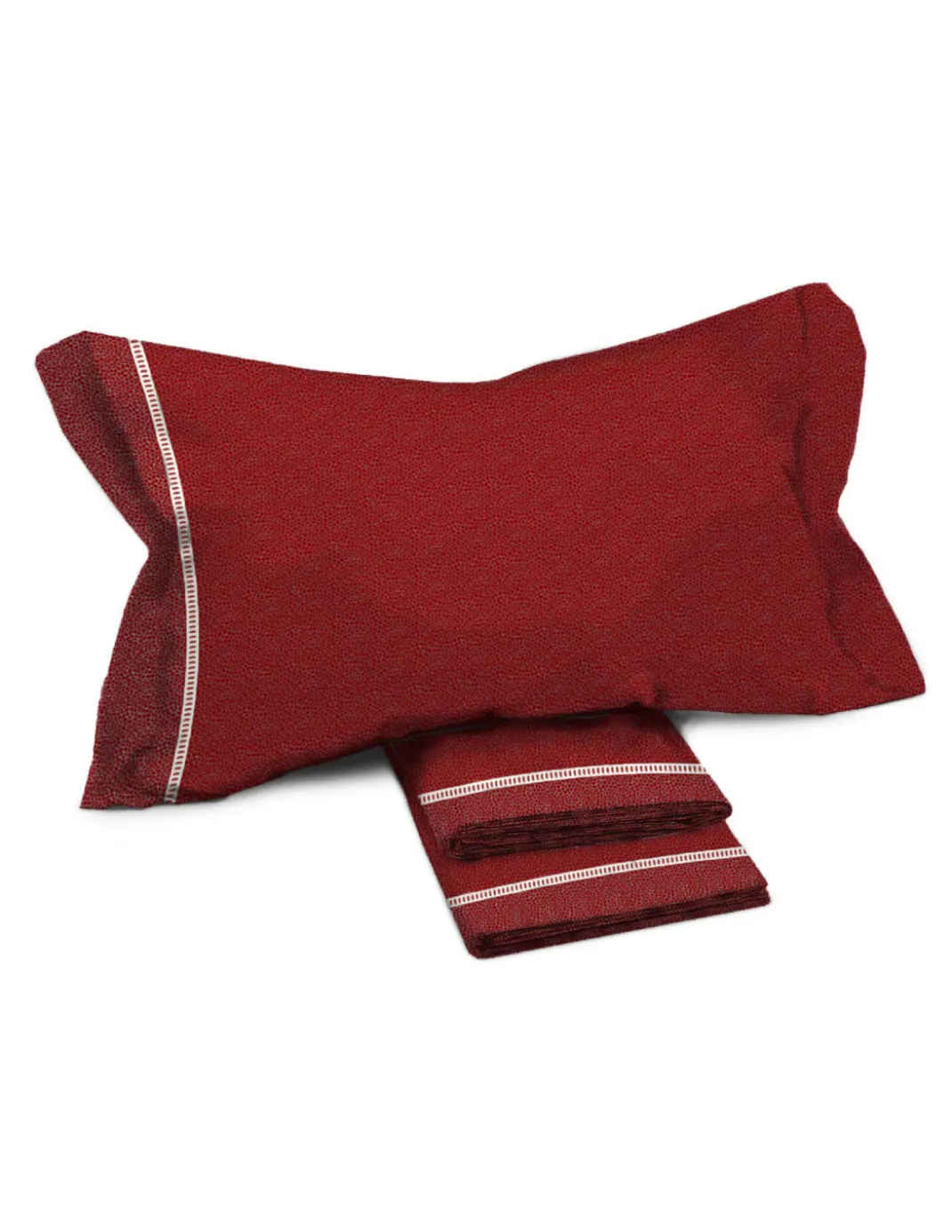 Lenzuola Matrimoniali Cotone Completo MAXI Tex Family - Design Moderno "Time" Colore Bordeaux