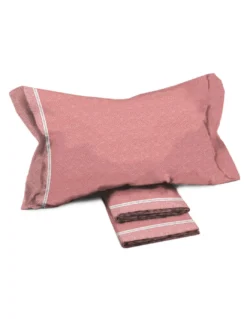 Lenzuola Matrimoniali Cotone Completo MAXI Tex Family - Design Moderno "Time" Colore Rosa