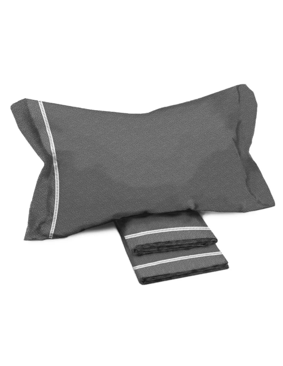 Lenzuola Matrimoniali Cotone Completo MAXI Tex Family - Design Moderno "Time" Colore Grigio