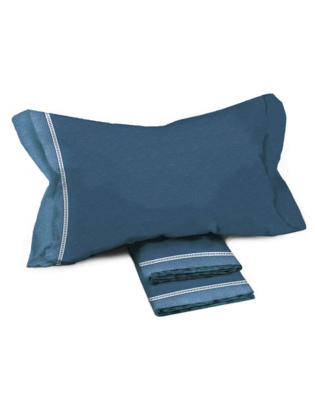 Lenzuola Matrimoniali Cotone Completo MAXI Tex Family - Design Moderno "Time" Colore Petrolio