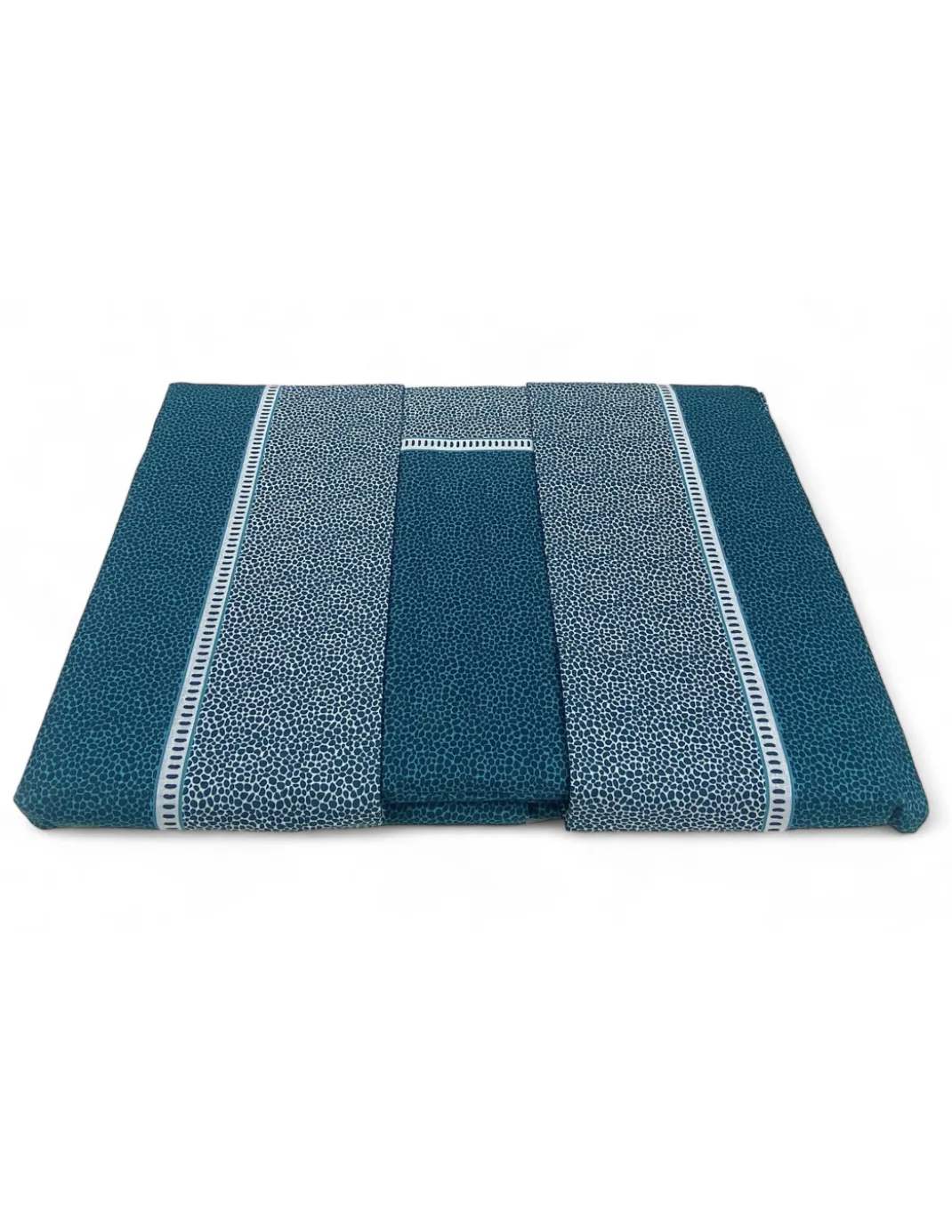Lenzuola Matrimoniali Cotone Completo MAXI Tex Family - Design Moderno "Time" Colore Petrolio
