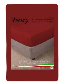 LENZUOLO CON ANGOLI FRANCY BORDEAUX FRANCESE 1 PIAZZA E MEZZA GRANDE MAXI